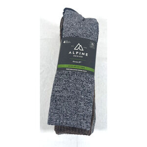 Alpine Design Men’s XL 13-15 Performance Hiking Crew Socks 4-Pack Multicolor NWT